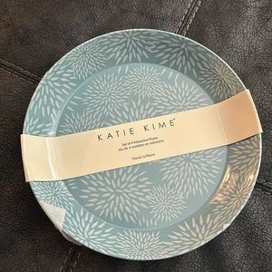 Katie Kime set of 4 blue floral melamine plates